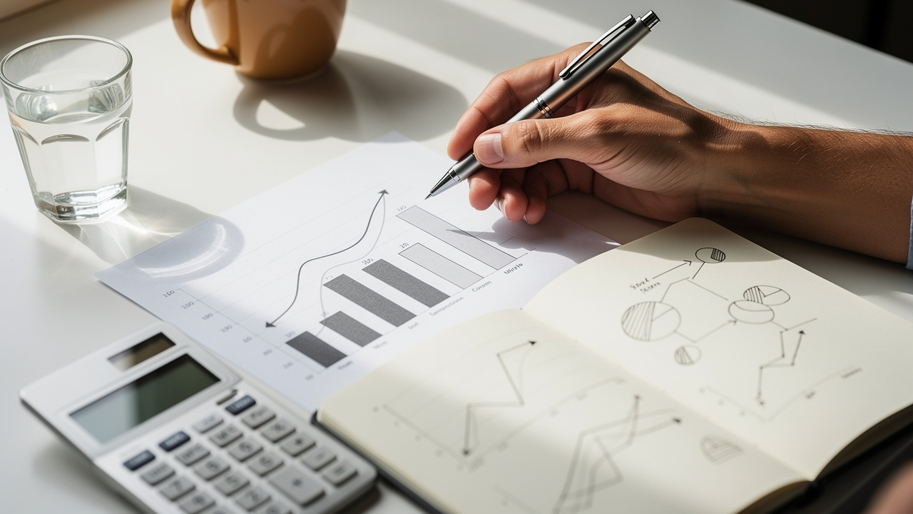 Financial documents and charts comparing executive hiring costs and ROI