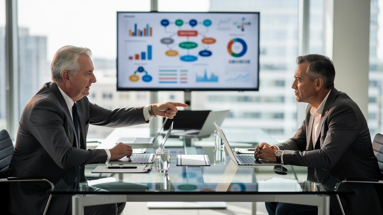 Talent partner and founder collaborating on strategic business outcomes